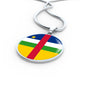 Central African Republic Flag Circle Necklace Stainless Steel or 18k Gold 18-22" - Express Your Love Gifts