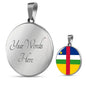 Central African Republic Flag Circle Necklace Stainless Steel or 18k Gold 18-22" - Express Your Love Gifts