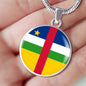 Central African Republic Flag Circle Necklace Stainless Steel or 18k Gold 18-22" - Express Your Love Gifts