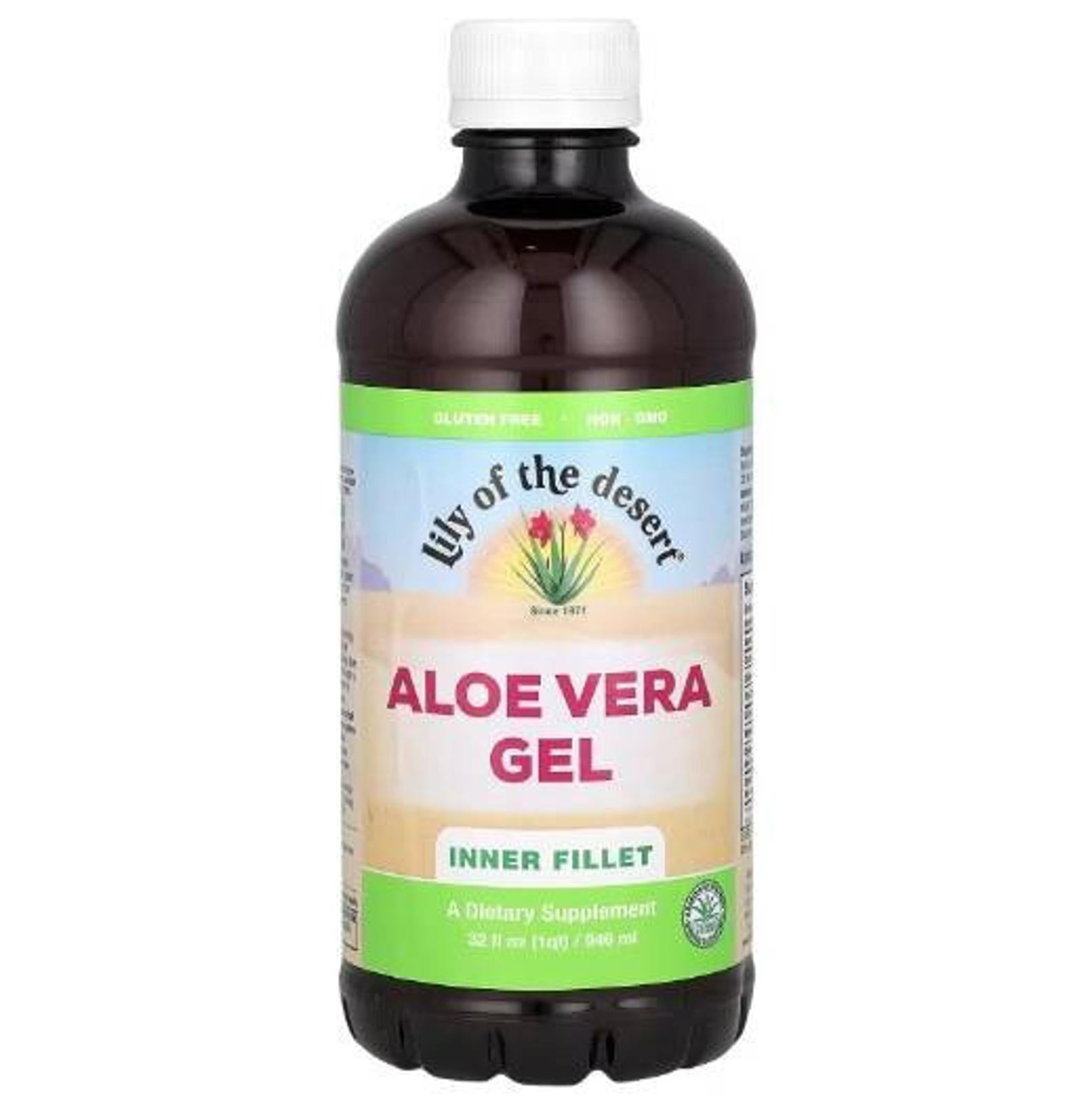 Lily of the Desert Aloe Vera Gel Drink, Inner Fillet, Thicker Consistency, 32 oz, 4-Pack-Express Your Love Gifts
