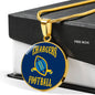 Chargers Football Circle Pendant Football Fan Necklace Stainless Steel or 18k Gold 18-22" - Express Your Love Gifts