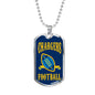 Chargers Football Dog Tag Stainless Steel or 18k Gold 24" Chain - Express Your Love Gifts