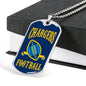 Chargers Football Dog Tag Stainless Steel or 18k Gold 24" Chain - Express Your Love Gifts