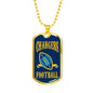 Chargers Football Dog Tag Stainless Steel or 18k Gold 24" Chain - Express Your Love Gifts