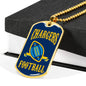 Chargers Football Dog Tag Stainless Steel or 18k Gold 24" Chain - Express Your Love Gifts