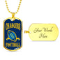 Chargers Football Dog Tag Stainless Steel or 18k Gold 24" Chain - Express Your Love Gifts