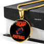 Chicago Circle Pendant Football Fan Necklace Stainless Steel or 18k Gold 18-22" - Express Your Love Gifts