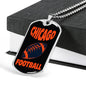Chicago Fan Necklace Dog Tag Stainless Steel or 18k Gold 24" Chain - Express Your Love Gifts