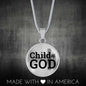 Child Of God Circle Pendant Necklace Stainless Steel or 18k Gold 18-22"-Express Your Love Gifts