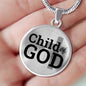 Child Of God Circle Pendant Necklace Stainless Steel or 18k Gold 18-22"-Express Your Love Gifts
