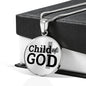 Child Of God Circle Pendant Necklace Stainless Steel or 18k Gold 18-22"-Express Your Love Gifts