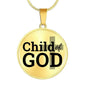 Child Of God Circle Pendant Necklace Stainless Steel or 18k Gold 18-22"-Express Your Love Gifts