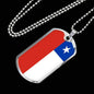 Chile Flag Dog Tag Necklace Chile Flag Stainless Steel or 18k Gold Dog Tag 24" - Express Your Love Gifts