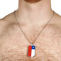 Chile Flag Dog Tag Necklace Chile Flag Stainless Steel or 18k Gold Dog Tag 24" - Express Your Love Gifts