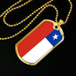 Chile Flag Dog Tag Necklace Chile Flag Stainless Steel or 18k Gold Dog Tag 24" - Express Your Love Gifts
