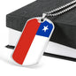 Chile Flag Dog Tag Necklace Chile Flag Stainless Steel or 18k Gold Dog Tag 24" - Express Your Love Gifts