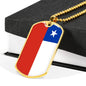 Chile Flag Dog Tag Necklace Chile Flag Stainless Steel or 18k Gold Dog Tag 24" - Express Your Love Gifts