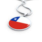 Chile Flag Necklace Chile Flag Stainless Steel or 18k Gold 18-22" - Express Your Love Gifts