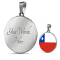 Chile Flag Necklace Chile Flag Stainless Steel or 18k Gold 18-22" - Express Your Love Gifts
