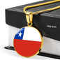 Chile Flag Necklace Chile Flag Stainless Steel or 18k Gold 18-22" - Express Your Love Gifts