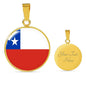Chile Flag Necklace Chile Flag Stainless Steel or 18k Gold 18-22" - Express Your Love Gifts