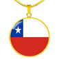 Chile Flag Necklace Chile Flag Stainless Steel or 18k Gold 18-22" - Express Your Love Gifts