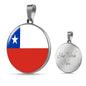 Chile Flag Necklace Chile Flag Stainless Steel or 18k Gold 18-22" - Express Your Love Gifts