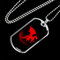 Chinese Red Dragon Necklace Stainless Steel or 18k Gold Dog Tag 24" Chain-Express Your Love Gifts