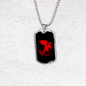 Chinese Red Dragon Necklace Stainless Steel or 18k Gold Dog Tag 24" Chain-Express Your Love Gifts