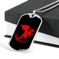 Chinese Red Dragon Necklace Stainless Steel or 18k Gold Dog Tag 24" Chain-Express Your Love Gifts