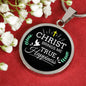 Christ Brings Me True Happiness Circle Necklace Stainless Steel or 18k Gold 18-22" - Express Your Love Gifts