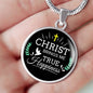 Christ Brings Me True Happiness Circle Necklace Stainless Steel or 18k Gold 18-22" - Express Your Love Gifts