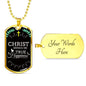 Christ Brings Me True Happiness Necklace Stainless Steel or 18k Gold Dog Tag 24" Chain-Express Your Love Gifts
