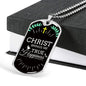 Christ Brings Me True Happiness Necklace Stainless Steel or 18k Gold Dog Tag 24" Chain-Express Your Love Gifts