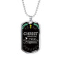 Christ Brings Me True Happiness Necklace Stainless Steel or 18k Gold Dog Tag 24" Chain-Express Your Love Gifts