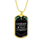 Christ Brings Me True Happiness Necklace Stainless Steel or 18k Gold Dog Tag 24" Chain-Express Your Love Gifts