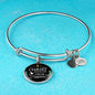 Christ Brings Me True Happiness Stainless Steel or 18k Gold Circle Bangle Bracelet - Express Your Love Gifts