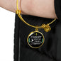 Christ Brings Me True Happiness Stainless Steel or 18k Gold Circle Bangle Bracelet - Express Your Love Gifts
