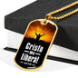 Christ Free Me In Spanish Religious Necklace Juan 8:36 Necklace Stainless Steel or 18k Gold Dog Tag 24" Chain-Express Your Love Gifts