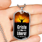 Christ Free Me In Spanish Religious Necklace Juan 8:36 Necklace Stainless Steel or 18k Gold Dog Tag 24" Chain-Express Your Love Gifts