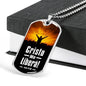 Christ Free Me In Spanish Religious Necklace Juan 8:36 Necklace Stainless Steel or 18k Gold Dog Tag 24" Chain-Express Your Love Gifts