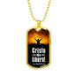 Christ Free Me In Spanish Religious Necklace Juan 8:36 Necklace Stainless Steel or 18k Gold Dog Tag 24" Chain-Express Your Love Gifts