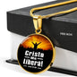 Christ Frees Me Spanish Juan 8:36 Circle Necklace Stainless Steel or 18k Gold 18-22"-Express Your Love Gifts