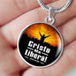 Christ Frees Me Spanish Juan 8:36 Circle Necklace Stainless Steel or 18k Gold 18-22"-Express Your Love Gifts