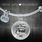Christ Gives Me Strength Philippians Circle Bangle Bracelet Stainless Steel or 18k Gold" - Express Your Love Gifts
