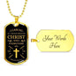Christ Gives Me Strength Philippians Necklace Stainless Steel or 18k Gold Dog Tag 24" Chain-Express Your Love Gifts