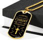 Christ Gives Me Strength Philippians Necklace Stainless Steel or 18k Gold Dog Tag 24" Chain-Express Your Love Gifts