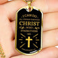 Christ Gives Me Strength Philippians Necklace Stainless Steel or 18k Gold Dog Tag 24" Chain-Express Your Love Gifts