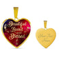 Christian Gift Beautiful Loved & Blessed Heart Pendant 18k Gold 1"22" Stainless Steel-Express Your Love Gifts