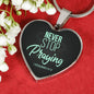 Christian Gift Never Stop Praying Circle Pendant Necklace Stainless Steel or 18k Gold 18-22" - Express Your Love Gifts